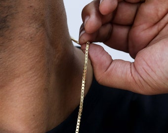 14K Gold Necklace, 14K Gold Chain, Solid Gold Necklace, Solid Gold Chain, 14K Gold Chain Necklace, 14K Gold Box Chain