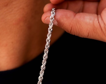 14K Gold Necklace, 14K Gold Chain, Solid Gold Necklace, Solid Gold Chain, 14K Gold Chain Necklace, Solid 14K Rope Chain