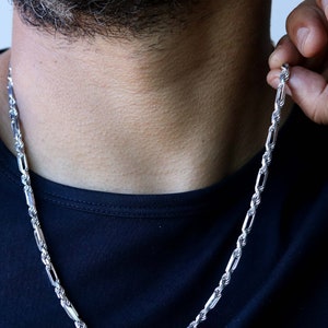 Milano Chain, Figarope Chain, Solid Gold Chain 14k Gold Necklace, 14k Solid Gold Chain Necklace For Men, White Gold Necklace
