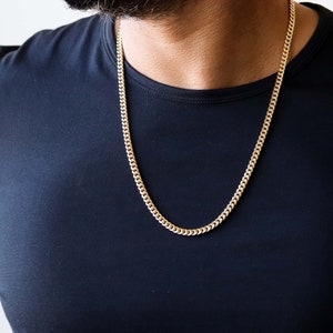 Solid Gold Miami Cuban Chain, Solid Gold Miami Cuban Link Chain 14k, 14k Gold Necklace For Men, Gold Chain, Mens Necklace Chain