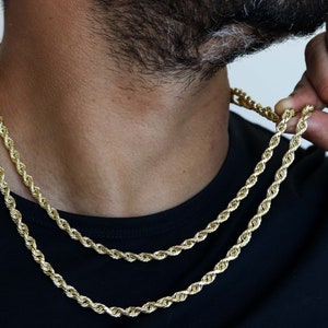 Gold Rope Chain, Rope Necklace, 10k Rope Chain, Rope Chain Necklace Gold Chain, Gold Rope Chain Necklace For Men Necklace