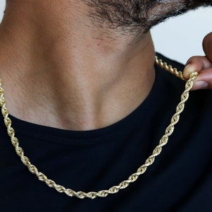 Rope Chain Necklace Gold Rope Chain, Rope Necklace Chain, Rope Chain 14k Gold Rope Chain Necklace, 14k Gold Necklace, Solid Gold Chain