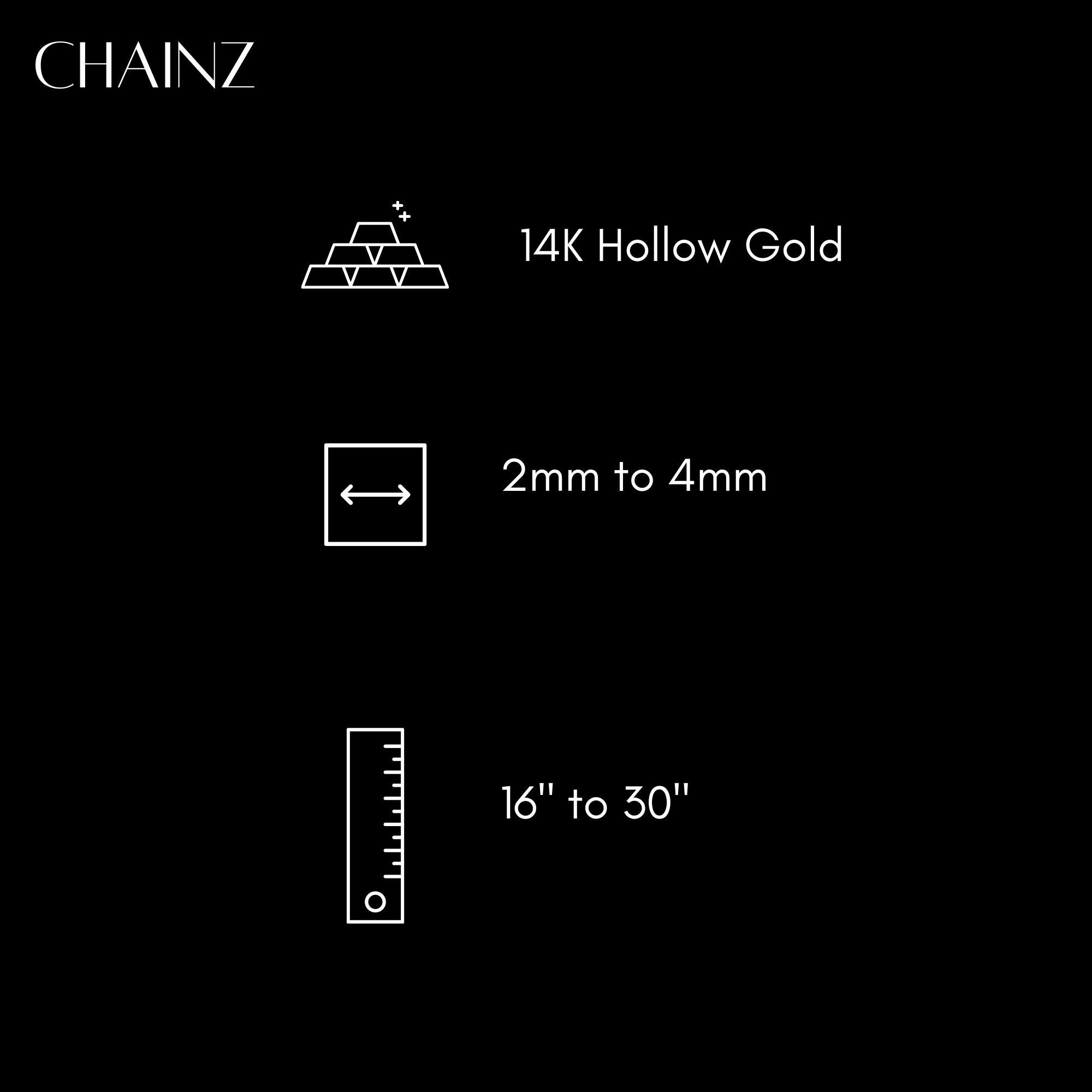 14K Gold Necklace, 14K Gold Chain, 14K Gold Chain Necklace, Real Gold ...