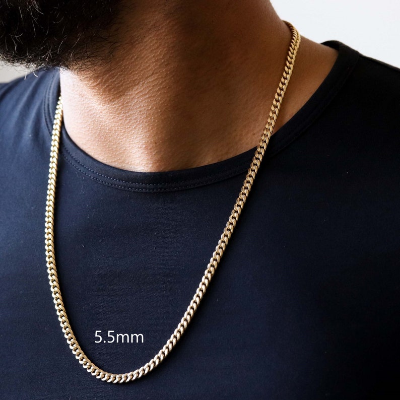 thumbnail interactive-video image 1 of Men's 10mm Stainless Steel Miami Cuban Link Chain Necklace – 16-40" Silver, 316L 1 of 6