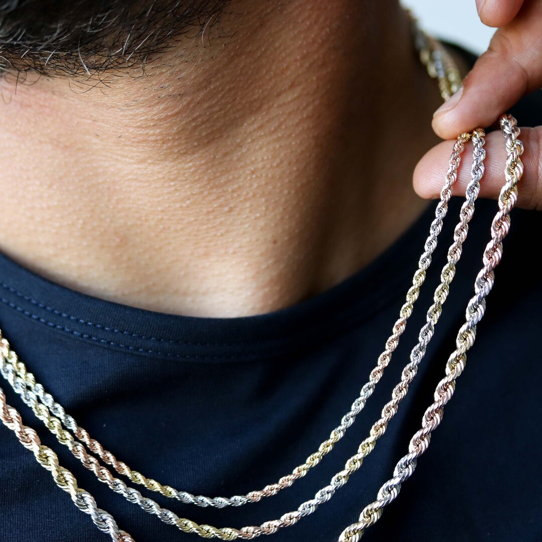 Rope Necklace for Men, Gold Rope Chain, Rope Chain 14k, Mens Gold Rope ...