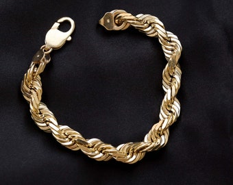 14K Gold Bracelet, Solid Gold Bracelet, 14K Bracelet, Gold Bracelet 14K, 14K Chain Bracelet, 14K Solid Gold Rope Bracelet