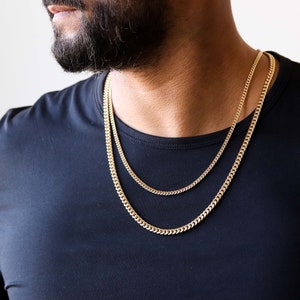 Miami Cuban Chain, Miami Cuban Link Chain 14k Gold Chain Link Necklace, 14k Gold Necklace For Men, Gold Chain, Mens Necklace Chain