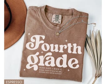 Fourth Grade Teacher Shirt Comfort Colors®, Retro Teacher Shirt, Teacher Team Shirt, 4th Grade Tee, Teaching Tshirts, New Teacher Gift