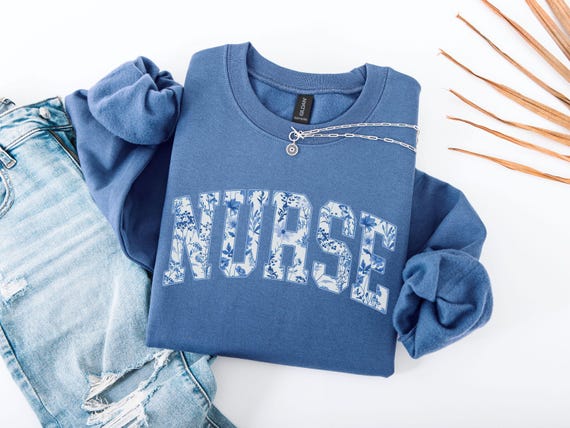 Nurse Sweatshirt, Floral Nurse Shirt, Toile Nurse Shirt, RN Sweatshirt, Nurse Graduation Gift, Nurse Week, Nurse Appreciation, Nurse Gift