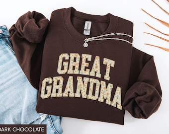 Sudadera de bisabuela, camiseta de ganso de bisabuela, cuello redondo de bisabuela, suéter floral de bisabuela, regalo para bisabuela