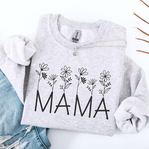 Mama Sweatshirt, Mothers Day Gift From Daughter for Mom, Floral Mama Sweatshirt For Birthday For Her, Mama Sweater, Baby Shower Gift