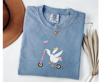 Funny July 4th Shirt, Funny Goose Shirt, Independence Day Tee, USA Comfort Colors® Shirt, Patriotic Tshirt, Fourth of July Goose Shirt Gift