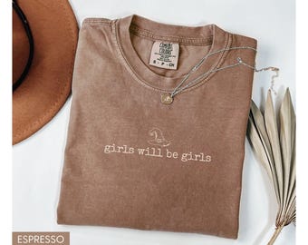 Halloween Shirt Comfort Colors, Girls Will Be Girls Shirt, Witchy Shirt, Funny Witch Shirt, Halloween Women Shirt, Witchy Vibes Shirt