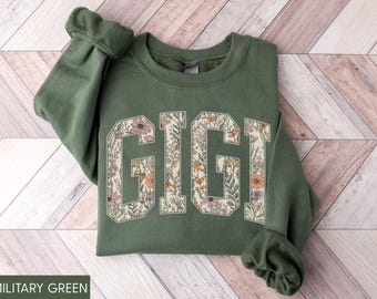 Gigi Sweatshirt, Gigi Crewneck, Gigi Sweater, New Gigi Gift, Floral Gigi Sweatshirt