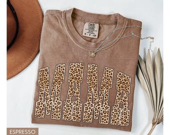 Comfort Colors® Mama Shirt, Leopard Mama Shirt, Mothers Day Gift, Girly Aesthetic Gift For Mom, Trendy Mom Tee, Cute Mom Shirt, Mama Tshirt