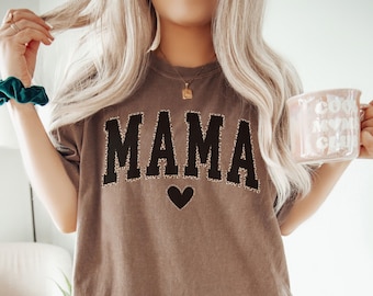 Comfort Colors® Leopard Mama Shirt, Mama Shirt, Mom Tshirt, Mom Life, Mothers Day Gift, New Mom Shirt, Gift For Mom, Leopard Mama T-Shirt