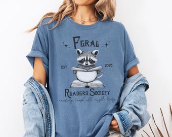 Comfort Colors® Funny Reading Shirt, Feral Readers Society, Book Lover T-shirt, Bookish Tee, Reading Tshirt, Bookish Gift, Librarian Shirt