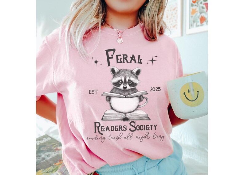 Comfort Colors® Funny Reading Shirt, Feral Readers Society, Book Lover T-shirt, Bookish Tee, Reading Tshirt, Bookish Gift, Librarian Shirt Blossom