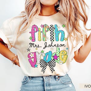 Custom Fifth Grade Teacher Shirt Comfort Colors®, Teacher Team Shirt, 5th Grade Tee, Teaching Tshirts, New Teacher Gift, Back to School
