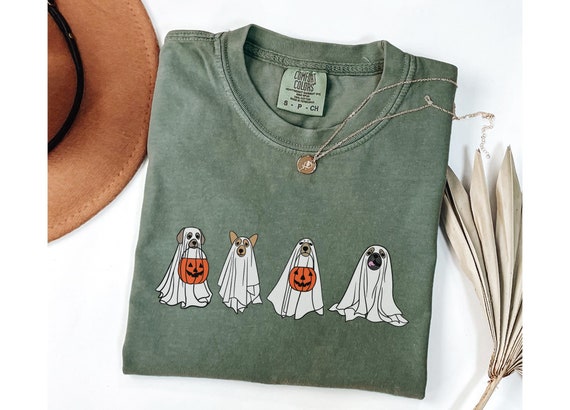 Halloween Dog Shirt, Ghost Dog Shirt, Halloween Crewneck, Dog Halloween Shirt, Dog Ghost Shirt, Dog Lovers Shirt, Comfort Colors® Shirt
