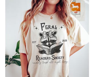 Comfort Colors® Funny Reading Shirt, Feral Readers Society, Book Lover T-shirt, Bookish Tee, Reading Tshirt, Bookish Gift, Librarian Shirt