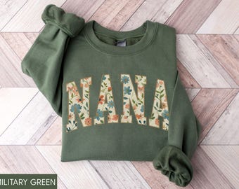 Nana Sweatshirt, Nana Crewneck, Nana Sweater, New Nana Gift, Floral Nana Sweatshirt