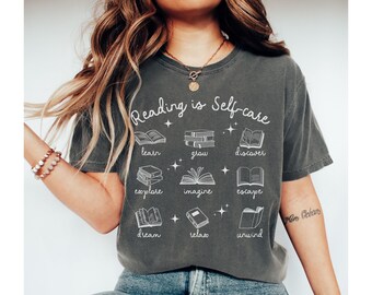 Comfort Colors® Reading is Self Care, Book Lover T-shirt, Bookish Tee, Reading Tshirt, Bookish Gift, Librarian Shirt, Bookworm Shirt