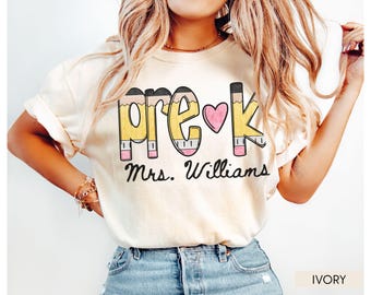 Custom Preschool Teacher Shirt Comfort Colors®, Teacher Team Shirt, Preschool Tee, Prek Teacher Shirt, New Teacher Gift, Back to School