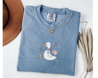 Funny July 4th Shirt, Funny Goose Shirt, Independence Day Tee, USA Comfort Colors® Shirt, Patriotic Tshirt, Fourth of July Goose Shirt Gift