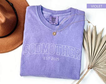 Custom Godmother Proposal Shirt, Godmother Shirt, Godmother Est Shirt, Godmother Gift from Goddaughter, Godmother Gift for Baptism