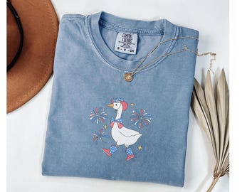 Funny July 4th Shirt, Funny Goose Shirt, Independence Day Tee, USA Comfort Colors® Shirt, Patriotic Tshirt, Fourth of July Goose Shirt Gift