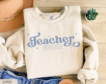 Teacher Sweatshirt, Retro Teacher Shirt, Funny Teacher Shirt, Cute Teacher Gift, Teacher Sweater, New Teacher Gift