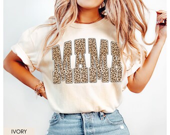 Comfort Colors® Mama Shirt, Leopard Mama Shirt, Mothers Day Gift, Girly Aesthetic Gift For Mom, Trendy Mom Tee, Cute Mom Shirt, Mama Tshirt
