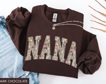 Nana Sweatshirt, Nana Crewneck, Nana Sweater, New Nana Gift, Floral Nana Sweatshirt