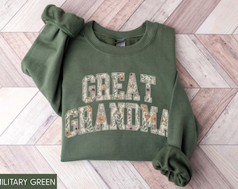 Great Grandma Sweatshirt, Floral Great Grandma Sweatshirt, Great Grandma Crewneck, Great Grandma Sweater, Gift for Great Grandma