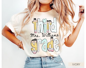 Camiseta personalizada para maestro de tercer grado Comfort Colors®, camiseta del equipo docente, camiseta de tercer grado, camisetas para maestros, regalo para maestros nuevos, regreso a clases