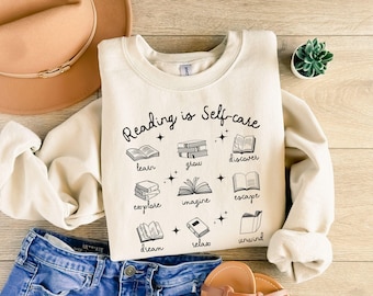 Reading is Self Care, Bookish Sweatshirt, Book Lover Sweater, Reading Sweatshirt, Bookish Gift, Librarian Sweatshirt, Bookworm Sweatshirt