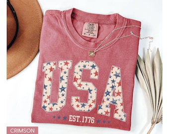 Comfort Colors USA Shirt, 4th of July Shirt, Patriotic Shirt, USA Tshirt, Fourth of July Shirt, Independence Day Shirt, Stars USA Tee