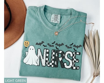 Halloween Nurse Shirt Comfort Colors, Nurse Halloween Shirt, Spooky Nurse Shirt, RN Halloween Tshirt, Halloween Nursing Tee, Nurse Gift