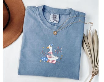 Funny July 4th Shirt, Funny Goose Shirt, Independence Day Tee, USA Comfort Colors® Shirt, Patriotic Tshirt, Firequacker Shirt, July 4th Gift