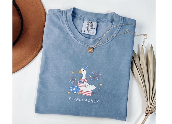 Funny July 4th Shirt, Funny Goose Shirt, Independence Day Tee, USA Comfort Colors® Shirt, Patriotic Tshirt, Firequacker Shirt, July 4th Gift