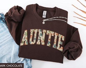 Auntie Sweatshirt, Aunt Sweater, Floral Auntie Sweater, New Aunt Gift, Pregnancy Announcement, Gift for Aunt, Pregnancy Reveal to Aunt
