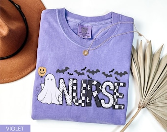 Halloween Nurse Shirt Comfort Colors, Nurse Halloween Shirt, Spooky Nurse Shirt, RN Halloween Tshirt, Halloween Nursing Tee, Nurse Gift
