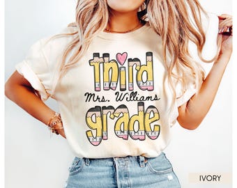 Custom Third Grade Teacher Shirt Comfort Colors®, Teacher Team Shirt, 3rd Grade Tee, Teaching Tshirts, New Teacher Gift, Back to School