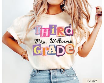 Custom Third Grade Teacher Shirt Comfort Colors®, Teacher Team Shirt, 3rd Grade Tee, Teaching Tshirts, New Teacher Gift, Back to School