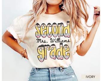 Custom Second Grade Teacher Shirt Comfort Colors®, Teacher Team Shirt, 2nd Grade Tee, Teaching Tshirts, New Teacher Gift, Back to School