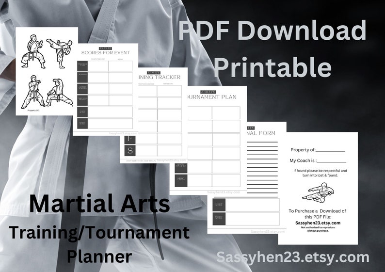 Martial Arts, Karate, Taekwondo, Training Event Planning 16pg PDF Download Printable - Etsy
