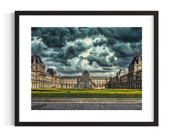 Paris Photography - The Louvre, signed print. Architecture, Wall Art, Cityscape, Wall Art, Photography.