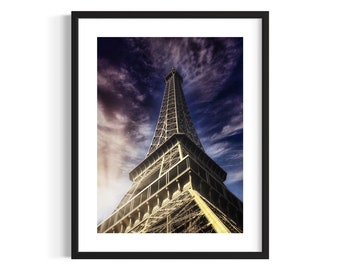Paris Photography, Eiffel Tower signed print. Architecture, Wall Art, Cityscape, Wall Art, Photography.