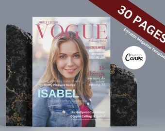 Personalizable 30-Page Canva Magazine Template – Customizable, Thoughtful Gift, Personalized gift, Instant Digital Download